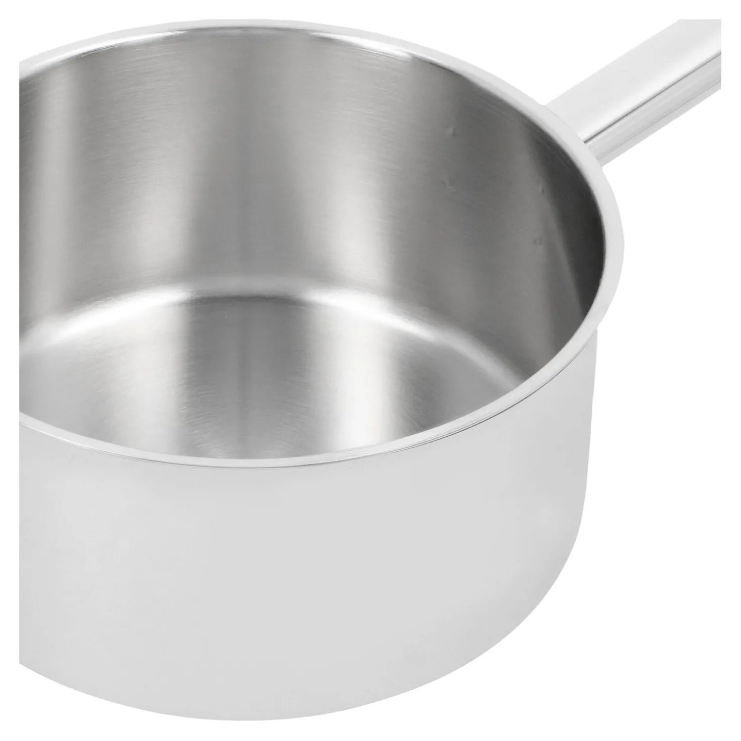 Stieltopf ohne Deckel 18 cm, 18/10 Edelstahl, Silber