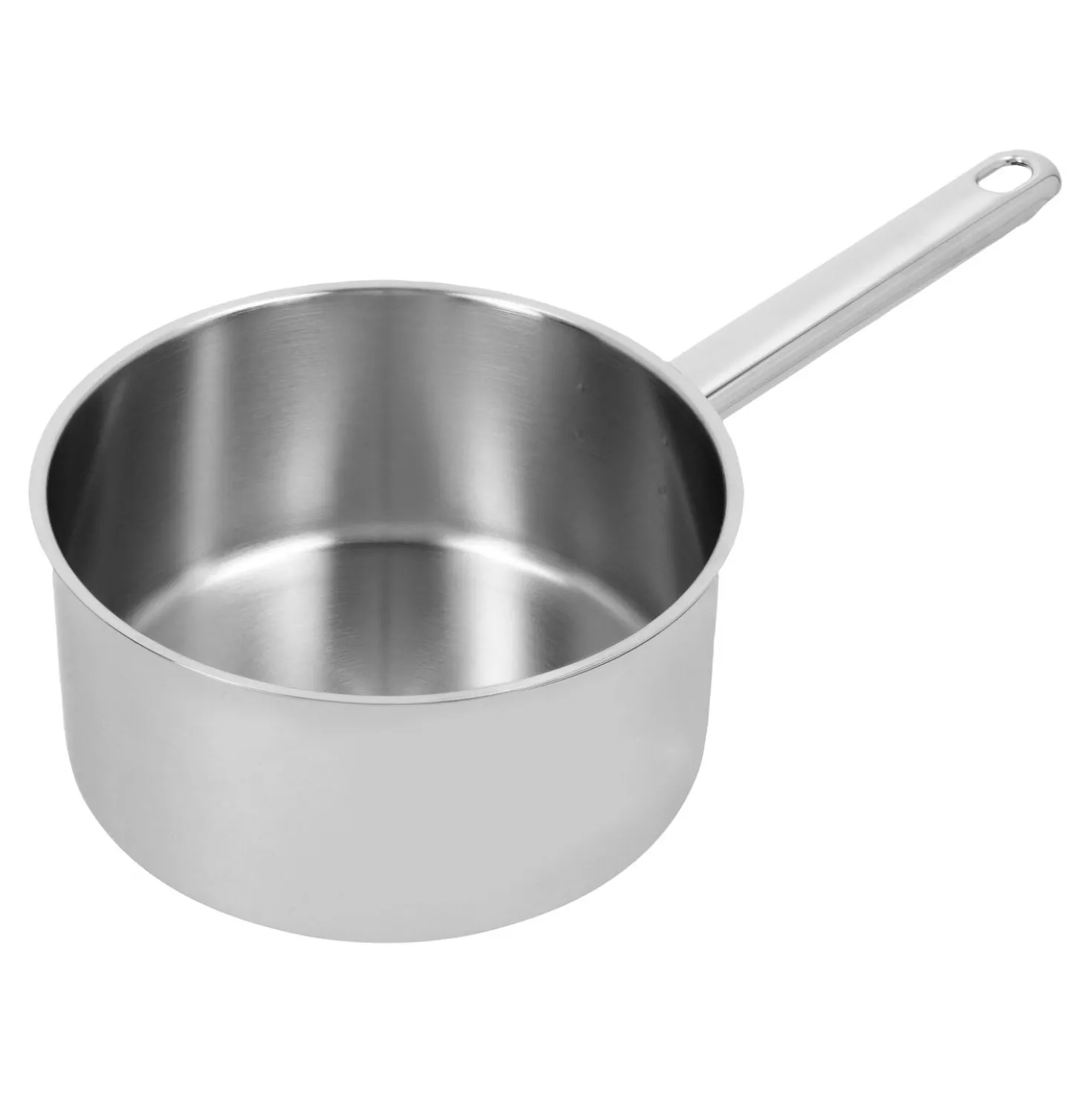 Stieltopf ohne Deckel 18 cm, 18/10 Edelstahl, Silber