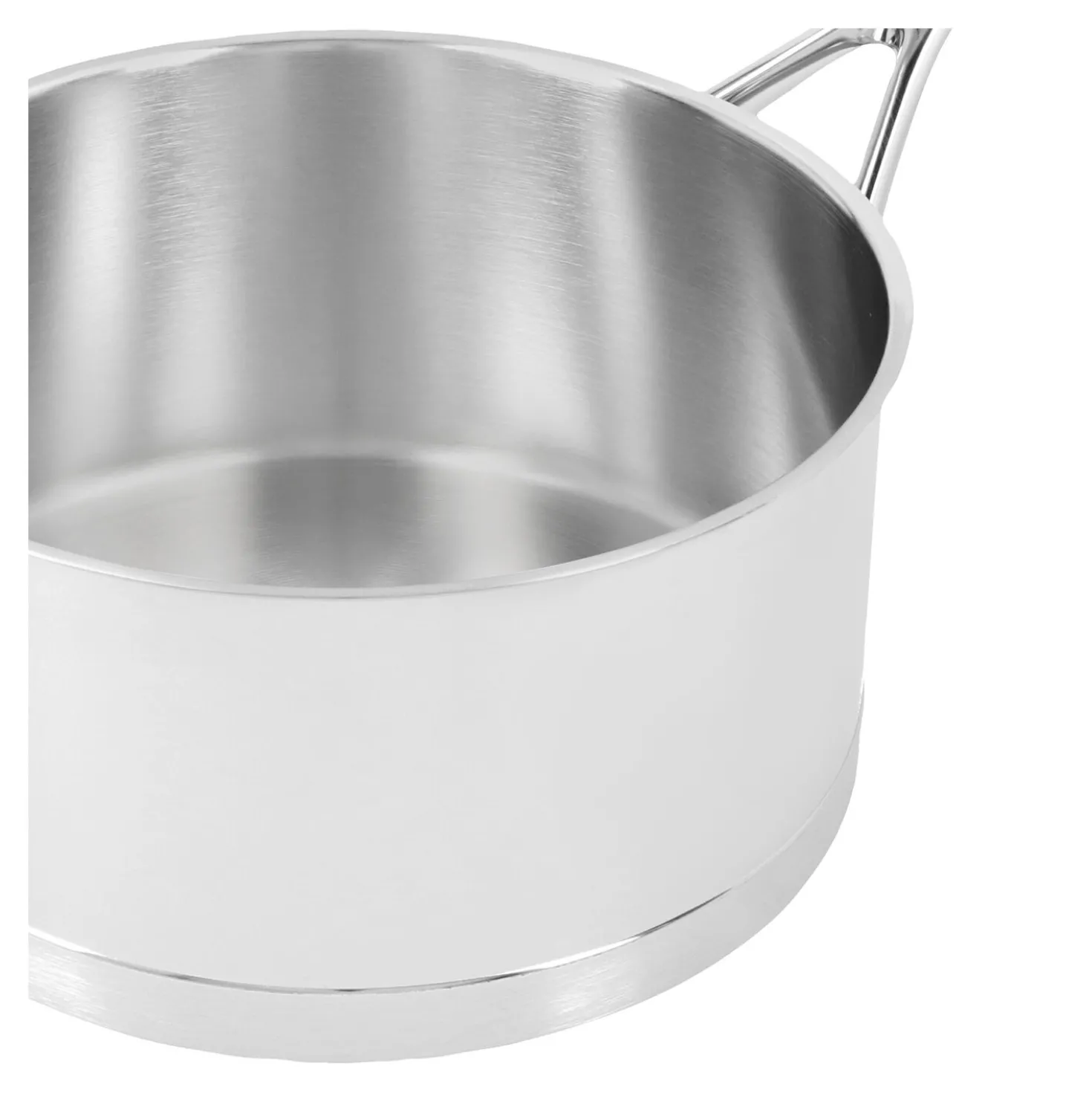 Stieltopf ohne Deckel 20 cm, 18/10 Edelstahl, Silber