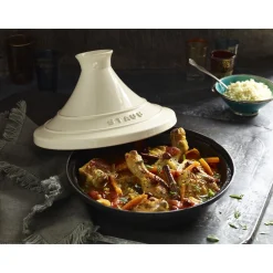 Tajine 20 cm, rund, Cream, Gusseisen