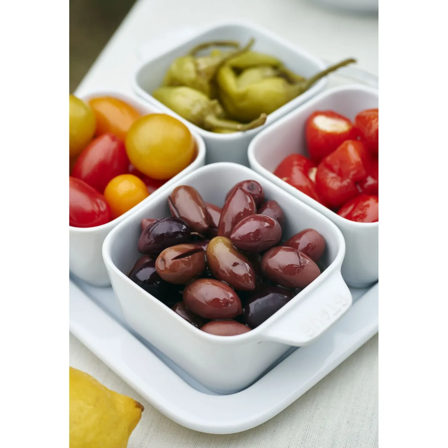 Tapas Set 5-tlg, Weiß, Keramik