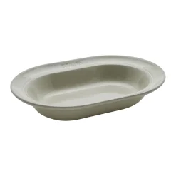 Teller 25 cm, oval, Weisser Trüffel, Keramik