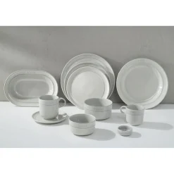 Teller flach 20 cm, rund, Weisser Trüffel, Keramik