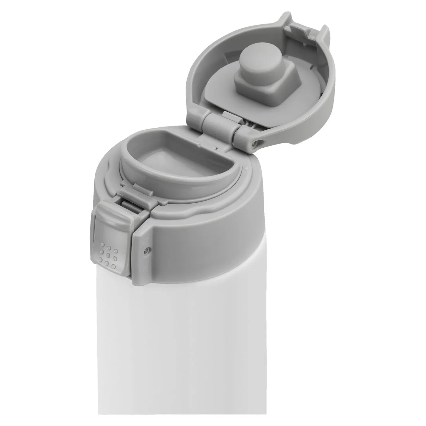 Thermobecher, 450 ml, Edelstahl, Weiß-grau