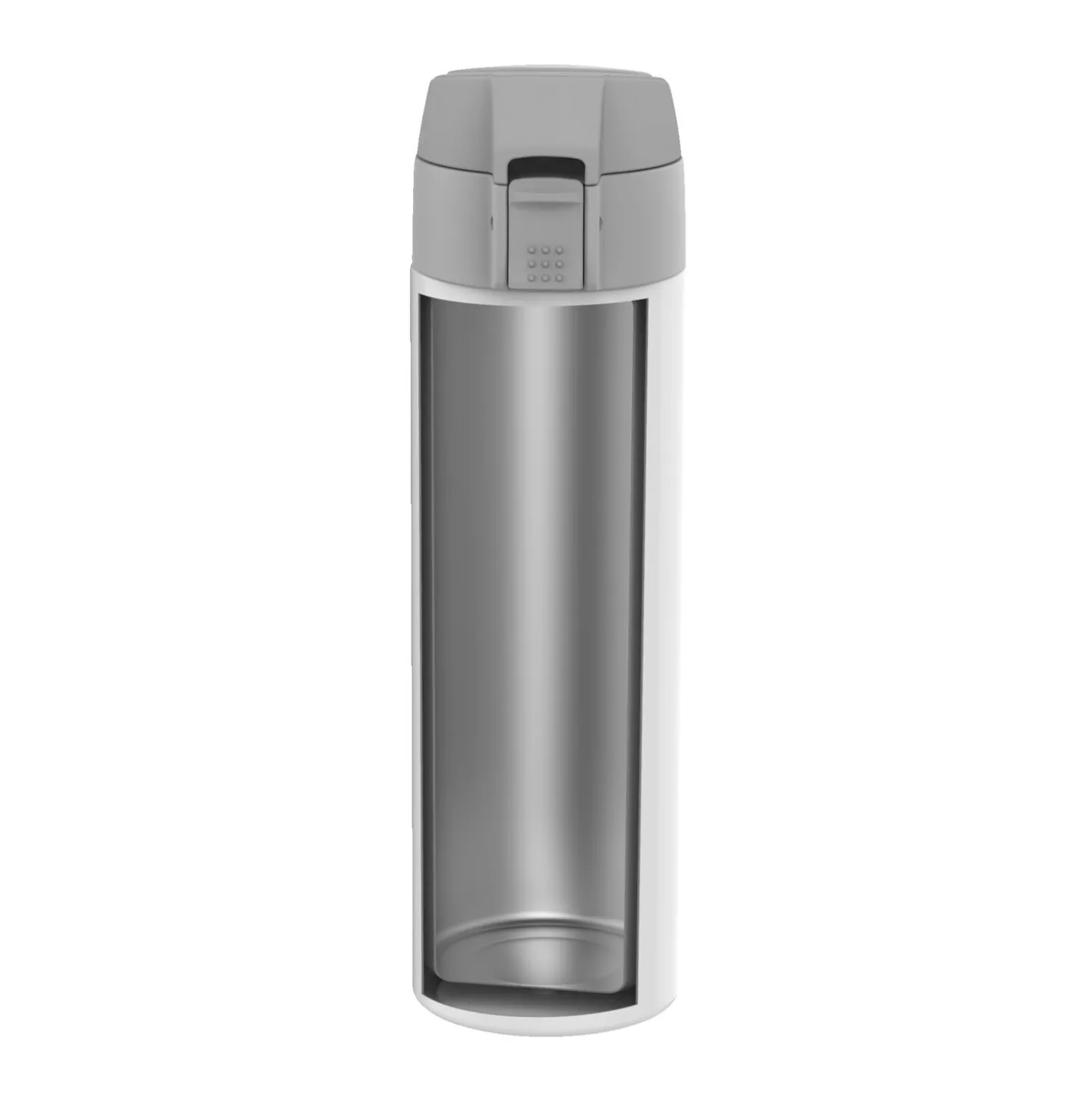 Thermobecher, 450 ml, Edelstahl, Weiß-grau