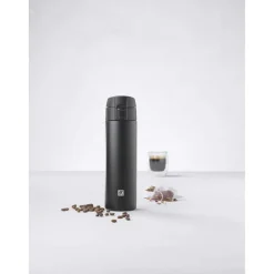 Thermobecher, 450 ml, Edelstahl, Schwarz