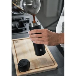 Thermobecher, 450 ml, Edelstahl, Schwarz