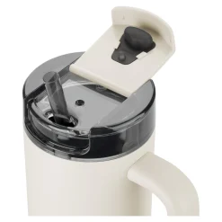Thermobecher mit Strohhalm, 900 ml, Edelstahl, Cream