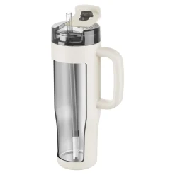 Thermobecher mit Strohhalm, 900 ml, Edelstahl, Cream