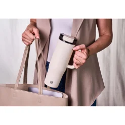 Thermobecher mit Strohhalm, 900 ml, Edelstahl, Cream
