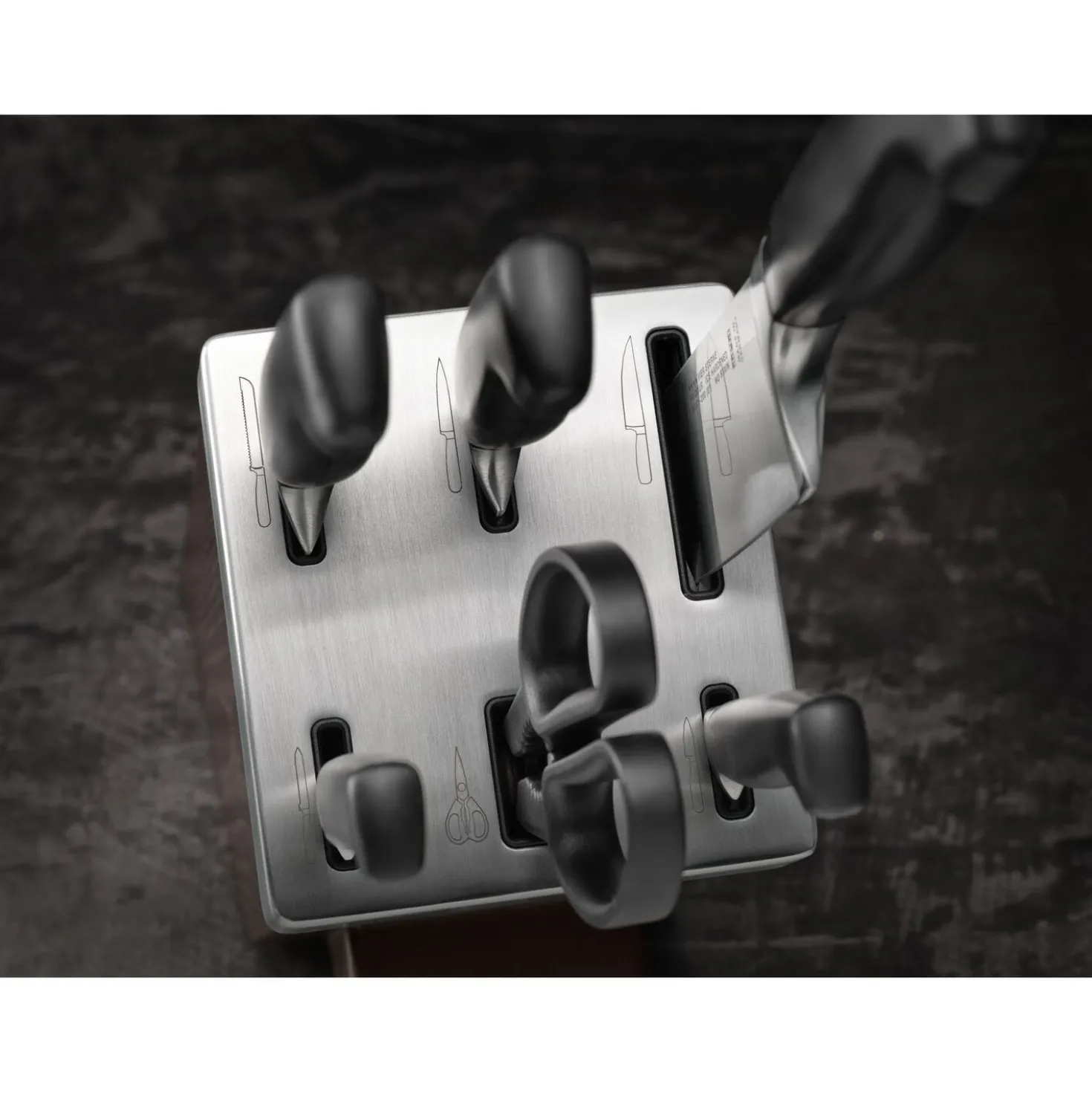 7-tlg, Selbstschärfender Messerblock, Anthrazit