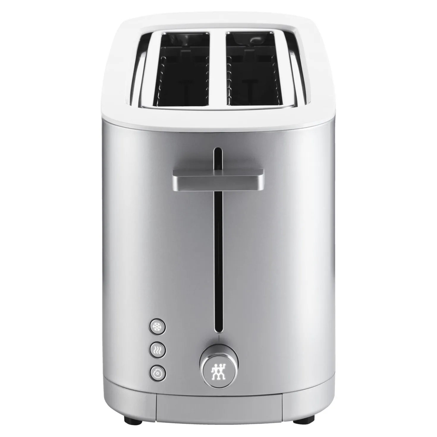 Toaster mit Brötchenaufsatz, 2 Schlitze lang, Silber