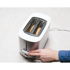 Toaster mit Brötchenaufsatz, 2 Schlitze kurz, Silber
