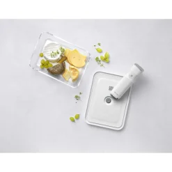 Vakuum Kühlschrankbox, Glas, Grau