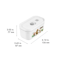 Vakuum Lunchbox DINOS S, Weiß-grau