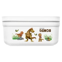 Vakuum Lunchbox DINOS S, Weiß-grau