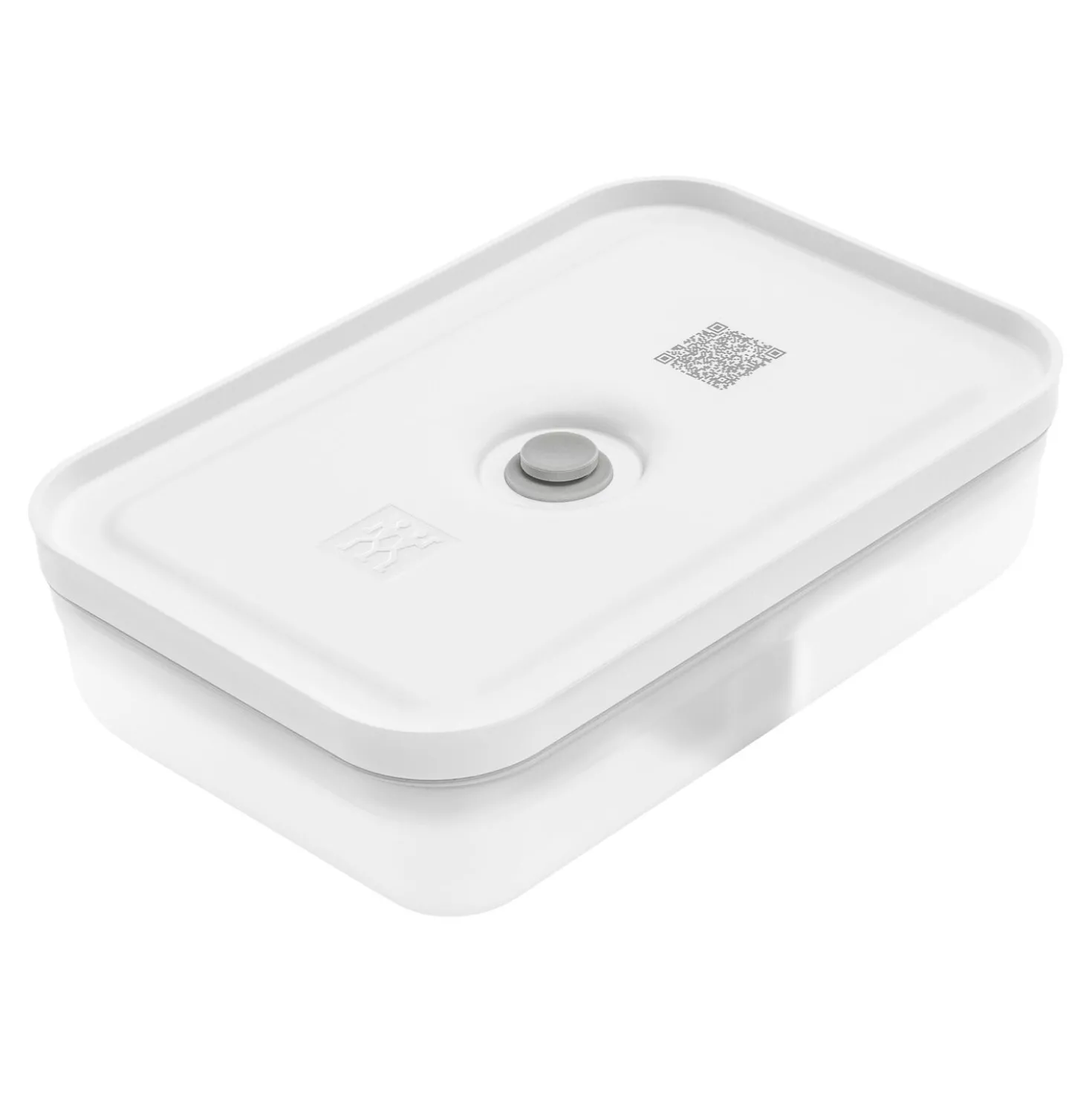 Vakuum Lunchbox L flach, Semitransparent-Grau