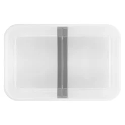 Vakuum Lunchbox L flach, Weiß-grau