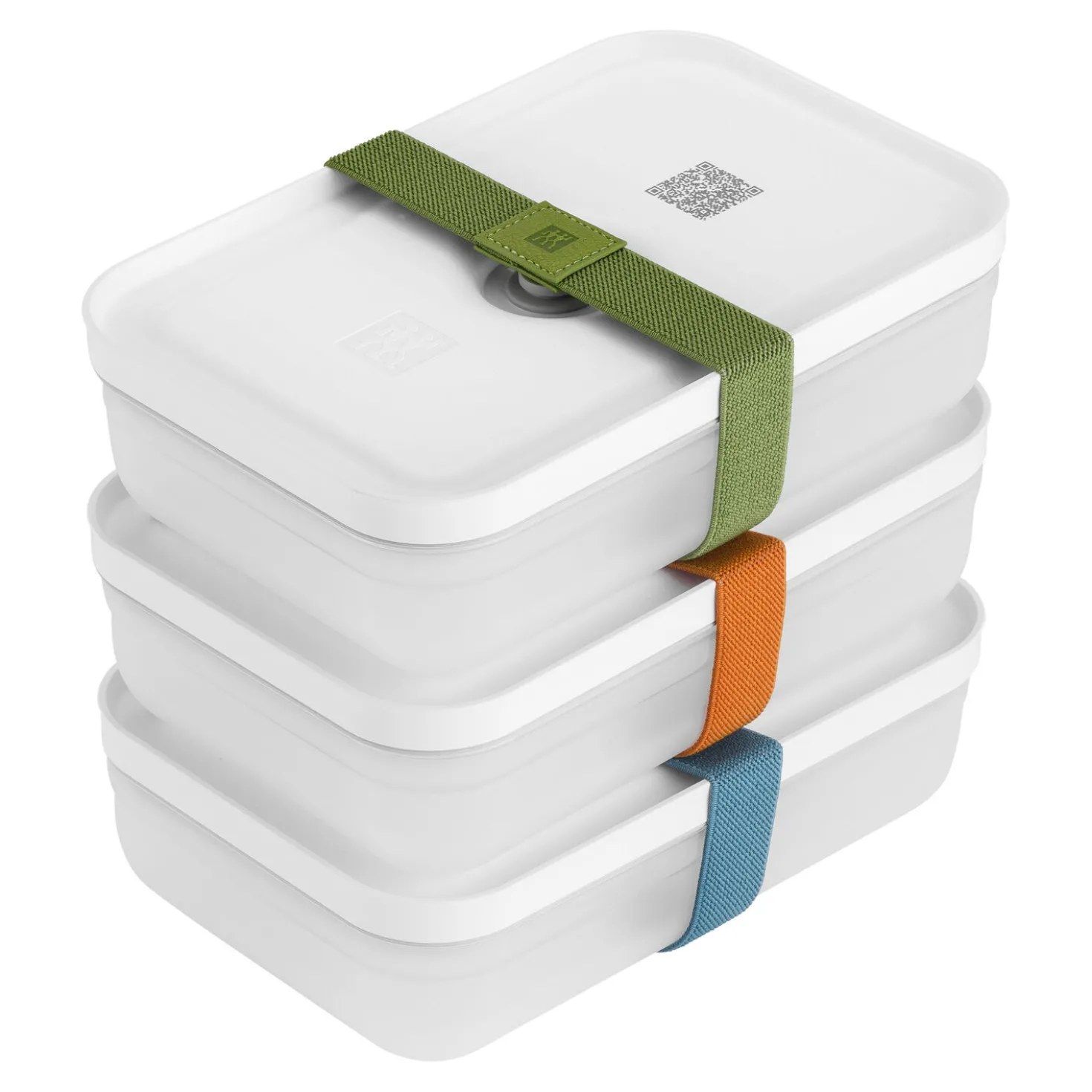 Vakuum Lunchbox Set, L flach / 6-tlg, Kunststoff, Semitransparent-Grau