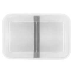 Vakuum Lunchbox Set, L flach / 6-tlg, Kunststoff, Semitransparent-Grau