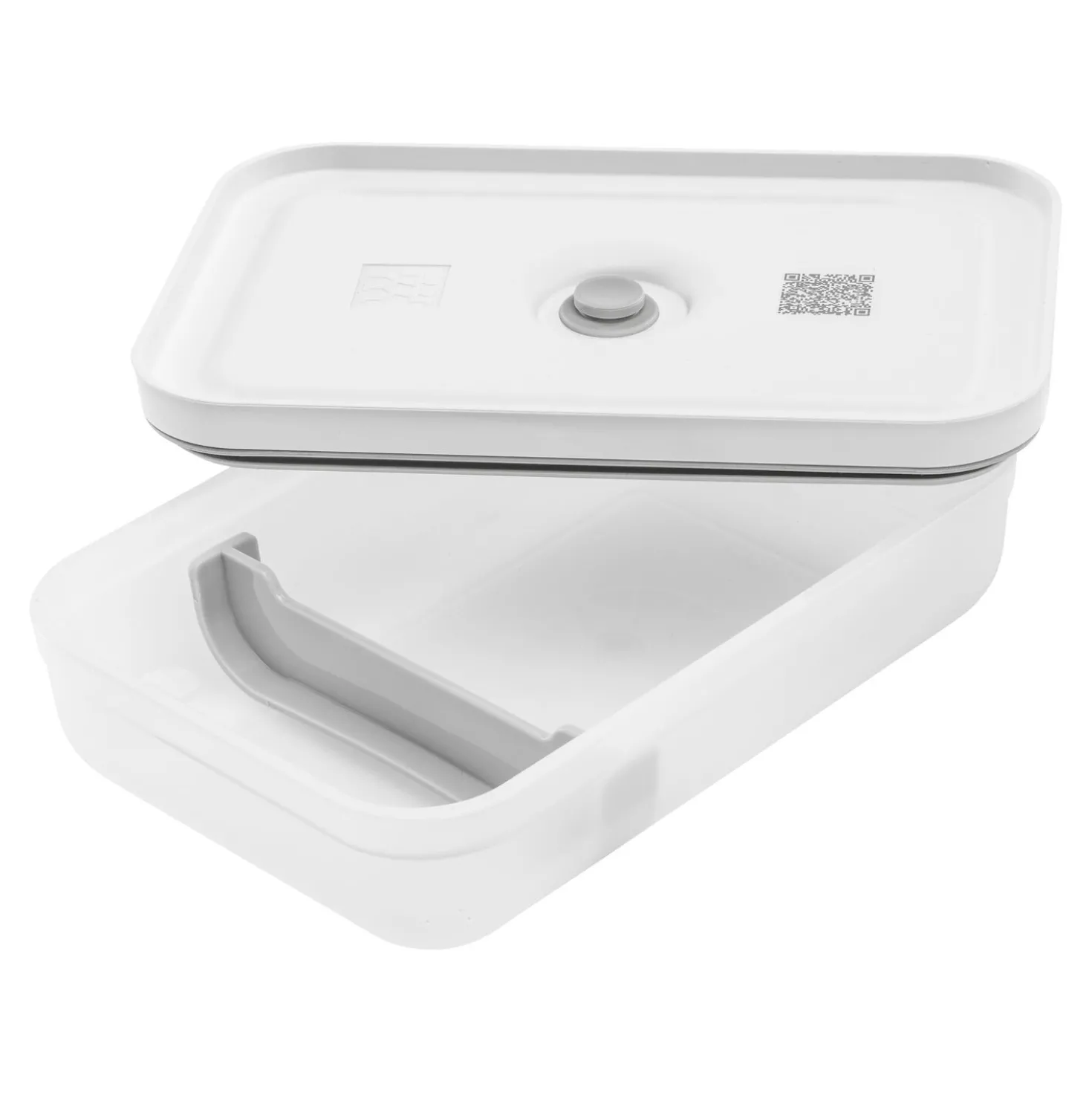 Vakuum Lunchbox Set, L flach / 6-tlg, Kunststoff, Semitransparent-Grau