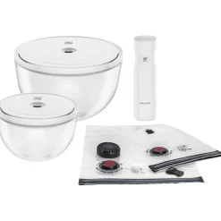 Vakuum Starter Set, Glas / M/L, 9-tlg, Transparent-Weiß