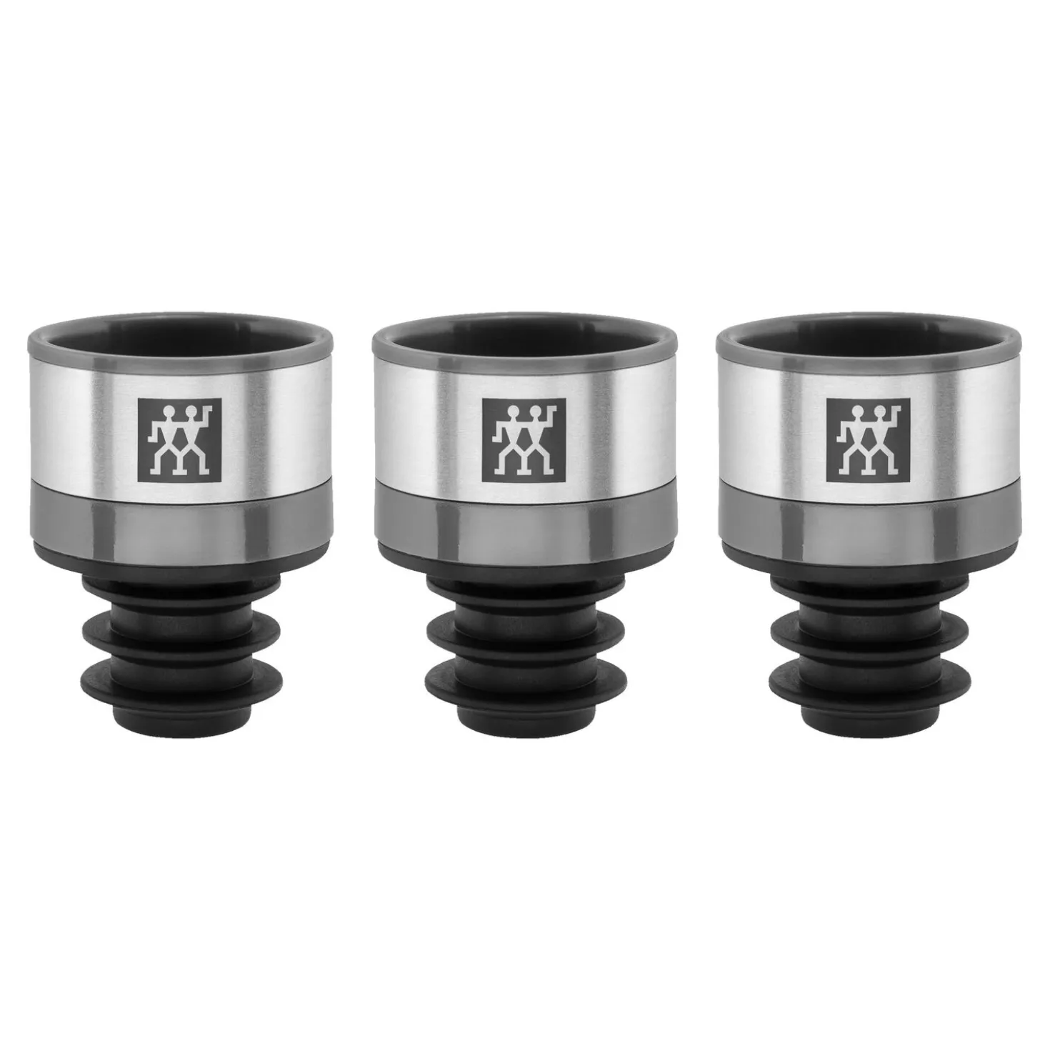 Vakuum Weinverschluss Set, 3-tlg, Grau