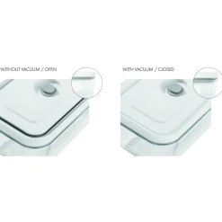 Vakuumbox & Pumpe Set, 6-tlg. / M, Grau/Weiß, Glas