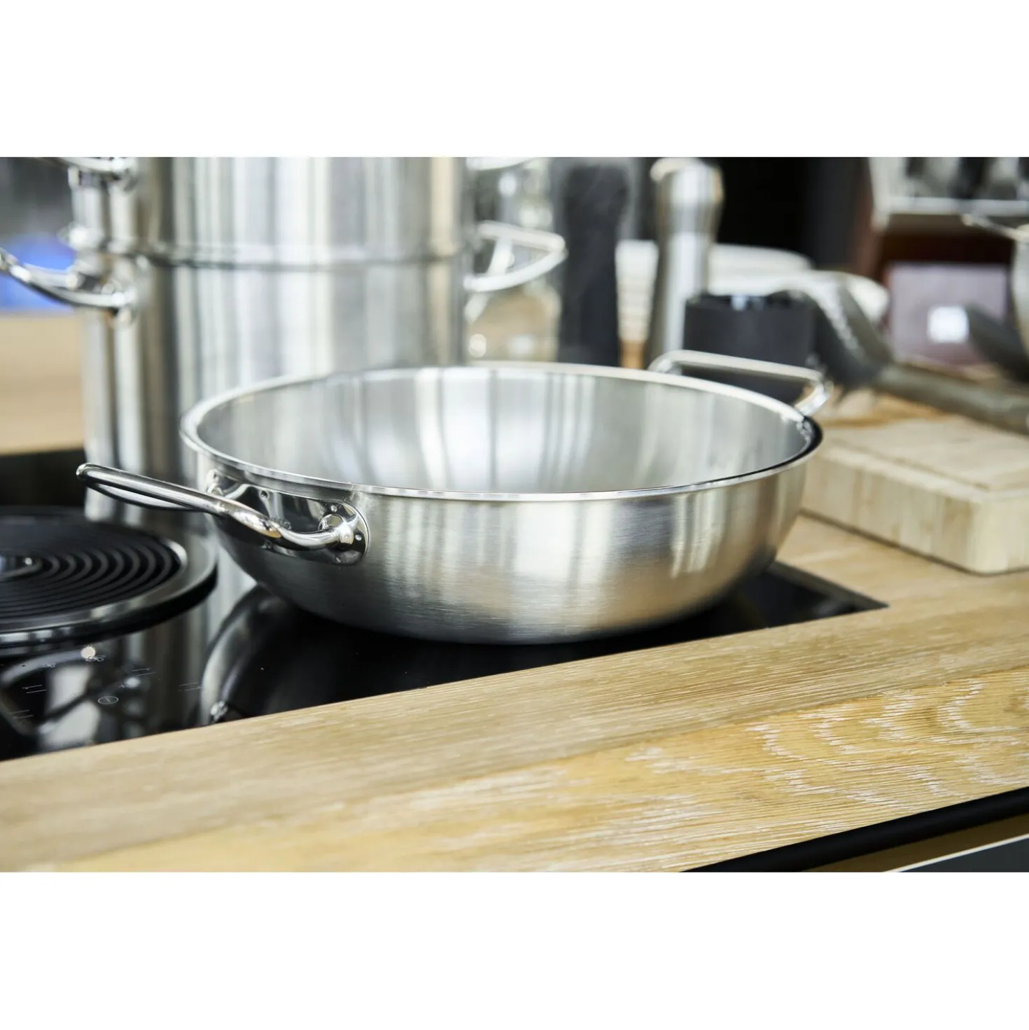 Wok 30 cm, 18/10 Edelstahl