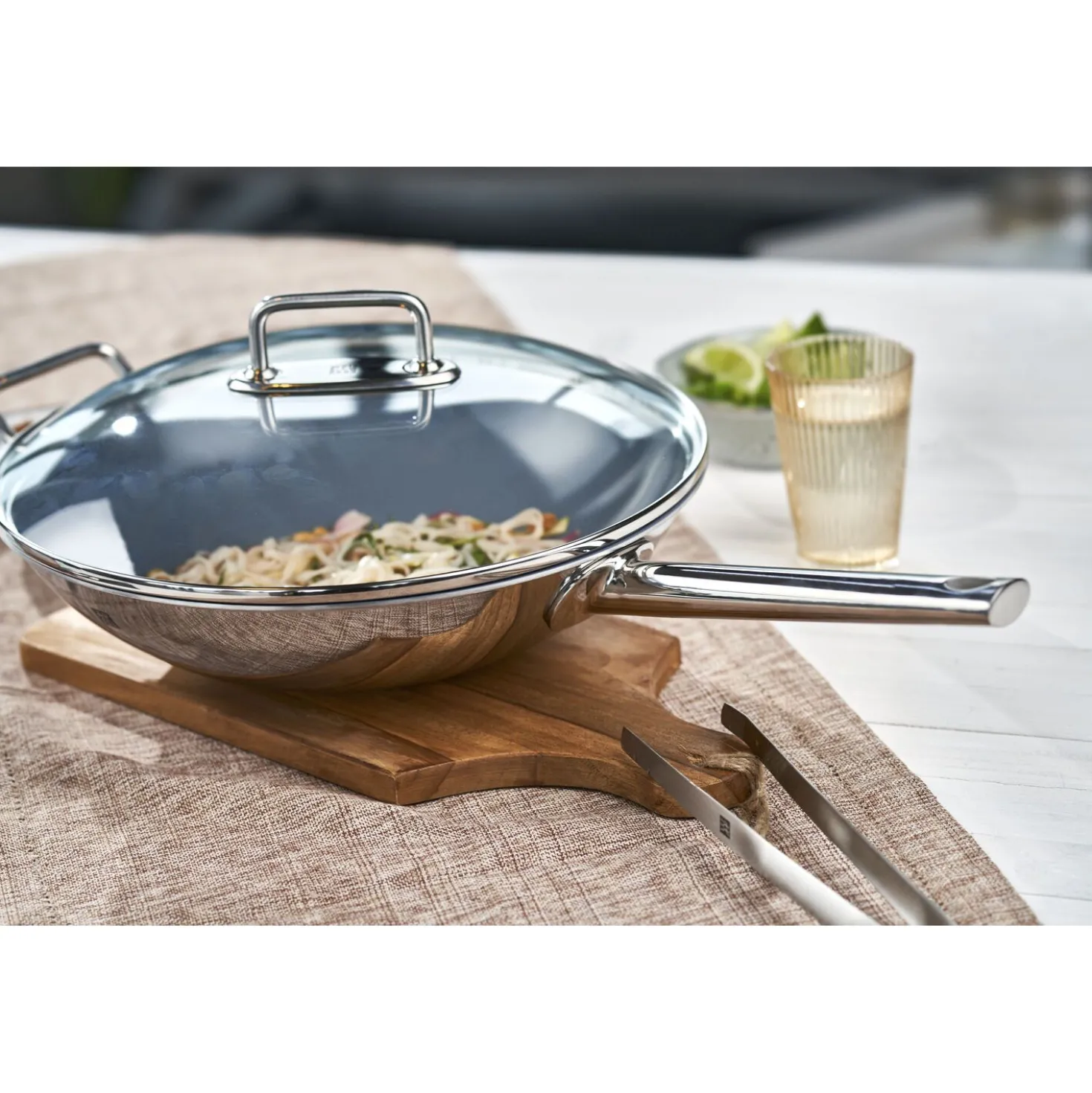 Wok, 32 cm, 18/10 Edelstahl, Keramikbeschichtung