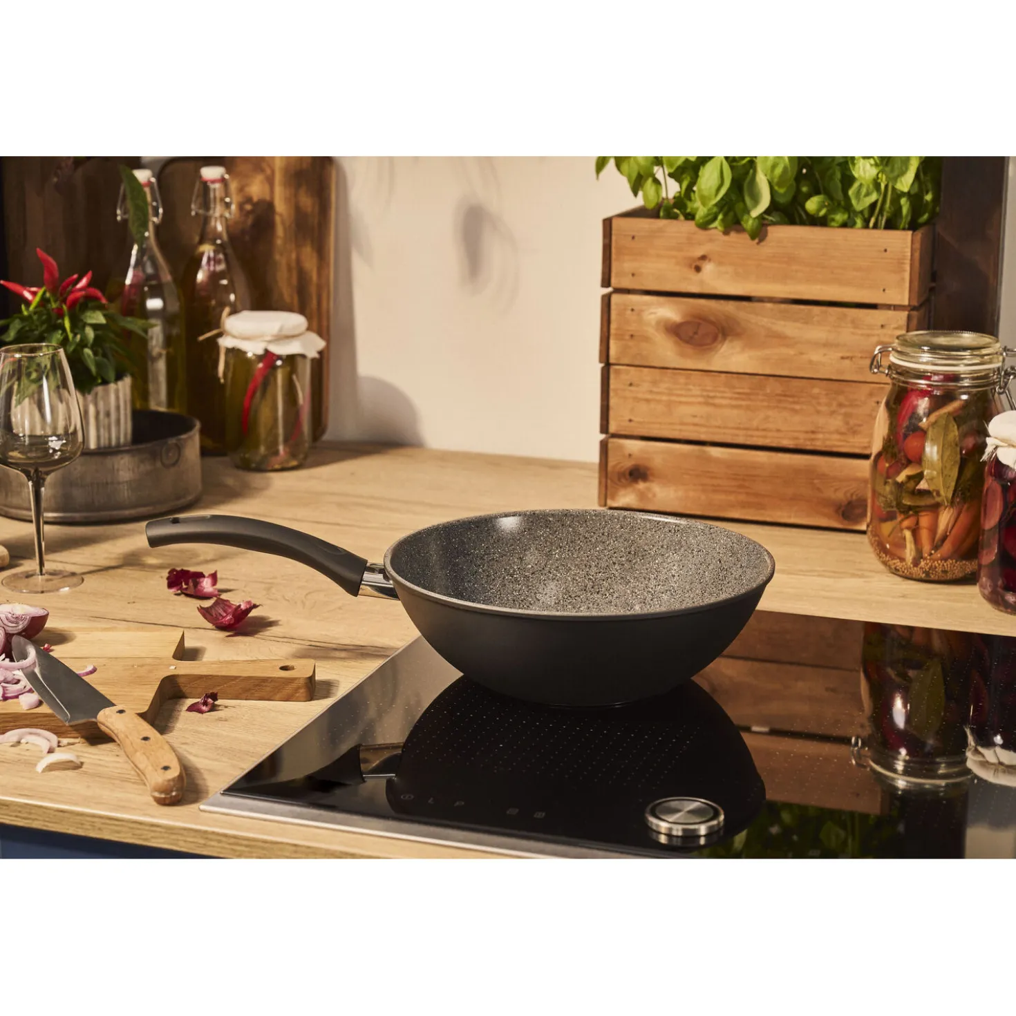 Wok, 28 cm, Aluminium, Keramische Antihaftbeschichtung