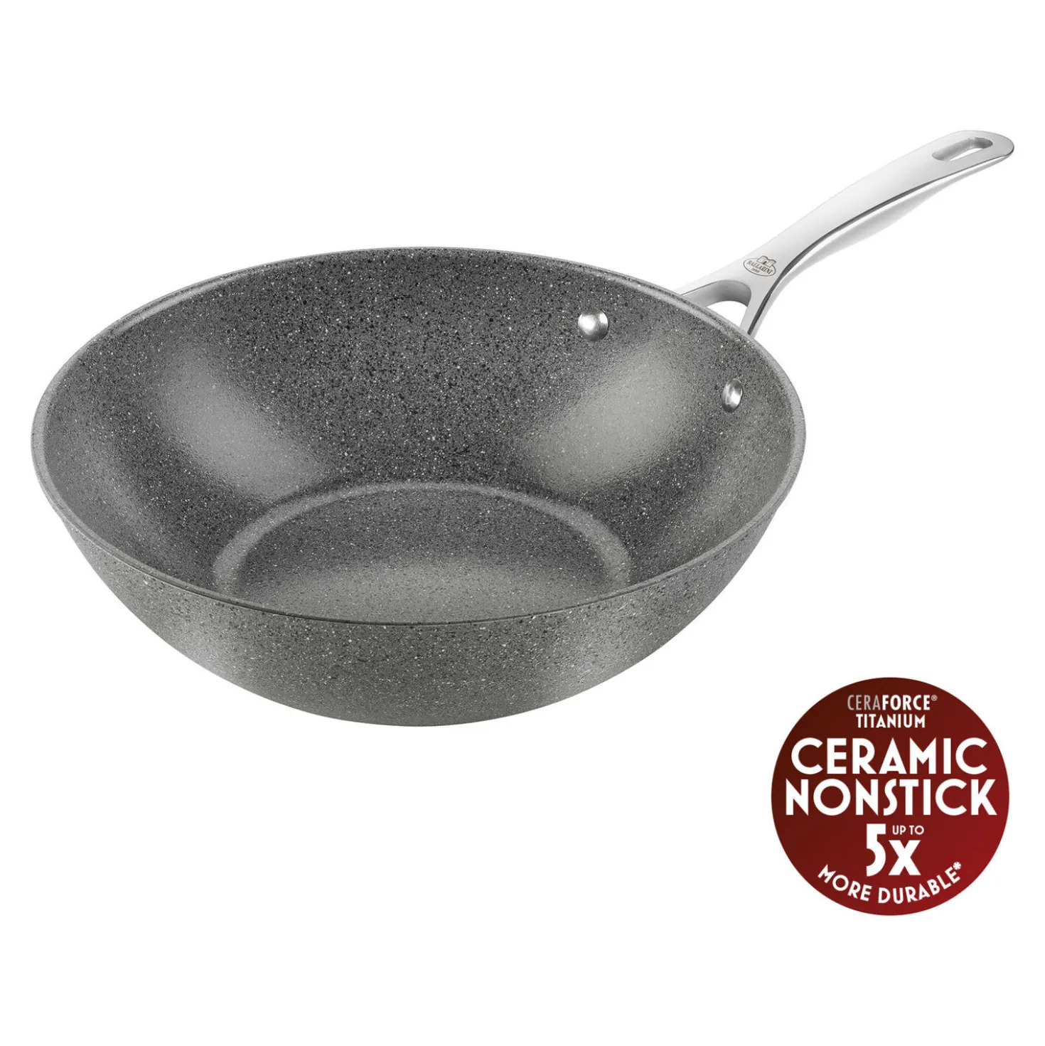 Wok, 30 cm, Aluminium, Titanverstärkte keramische Antihaftbeschichtung