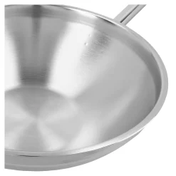 Wok - flacher Boden 36 cm, 18/10 Edelstahl