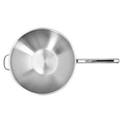 Wok - flacher Boden 36 cm, 18/10 Edelstahl