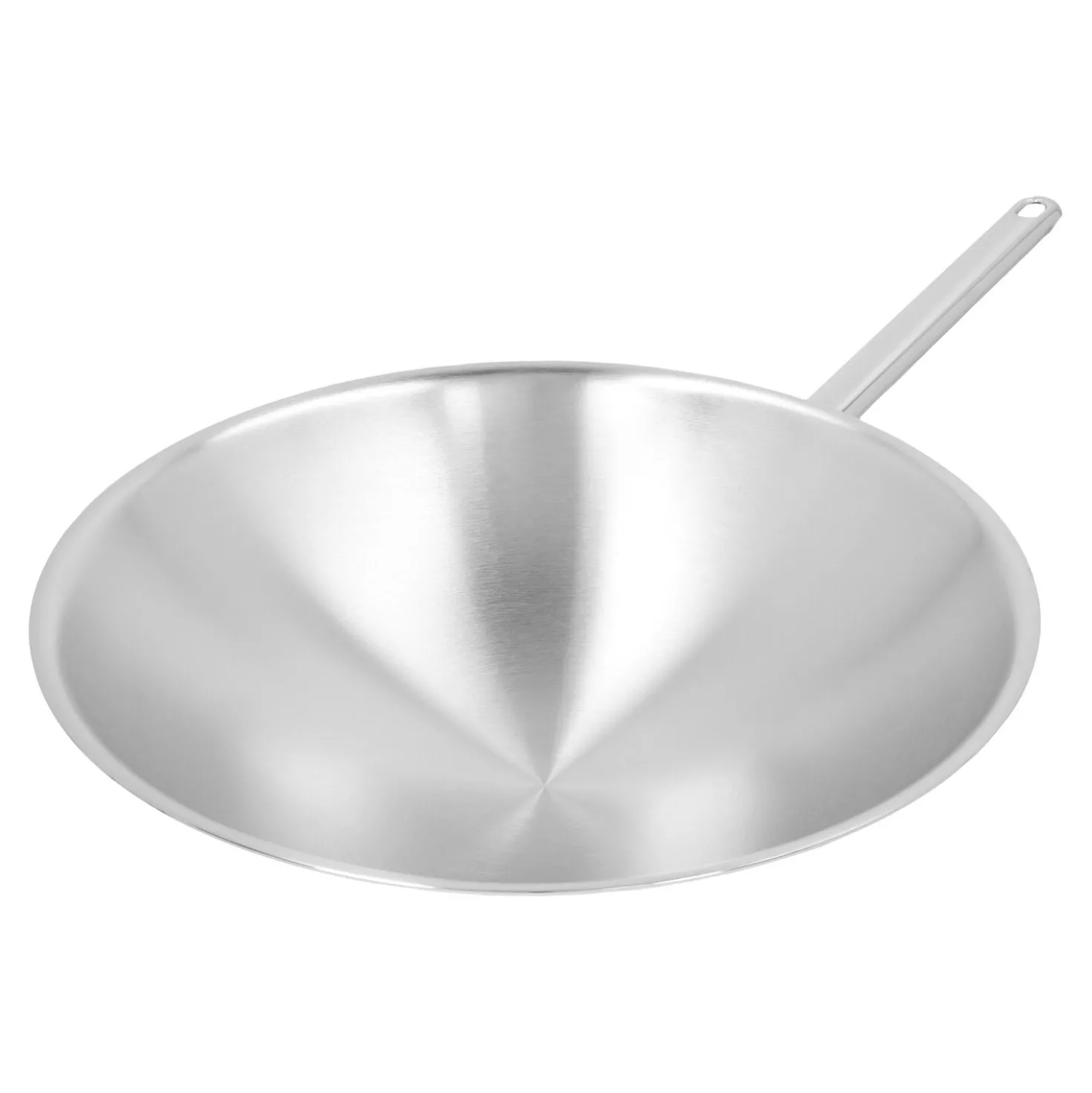 Wok - runder Boden 36 cm, 18/10 Edelstahl