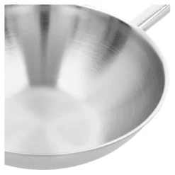 Wok flacher Boden 26 cm, 18/10 Edelstahl