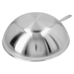 Wok flacher Boden, 30 cm, 18/10 Edelstahl