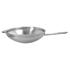 Wok flacher Boden 32 cm, 18/10 Edelstahl