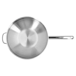 Wok flacher Boden 32 cm, 18/10 Edelstahl