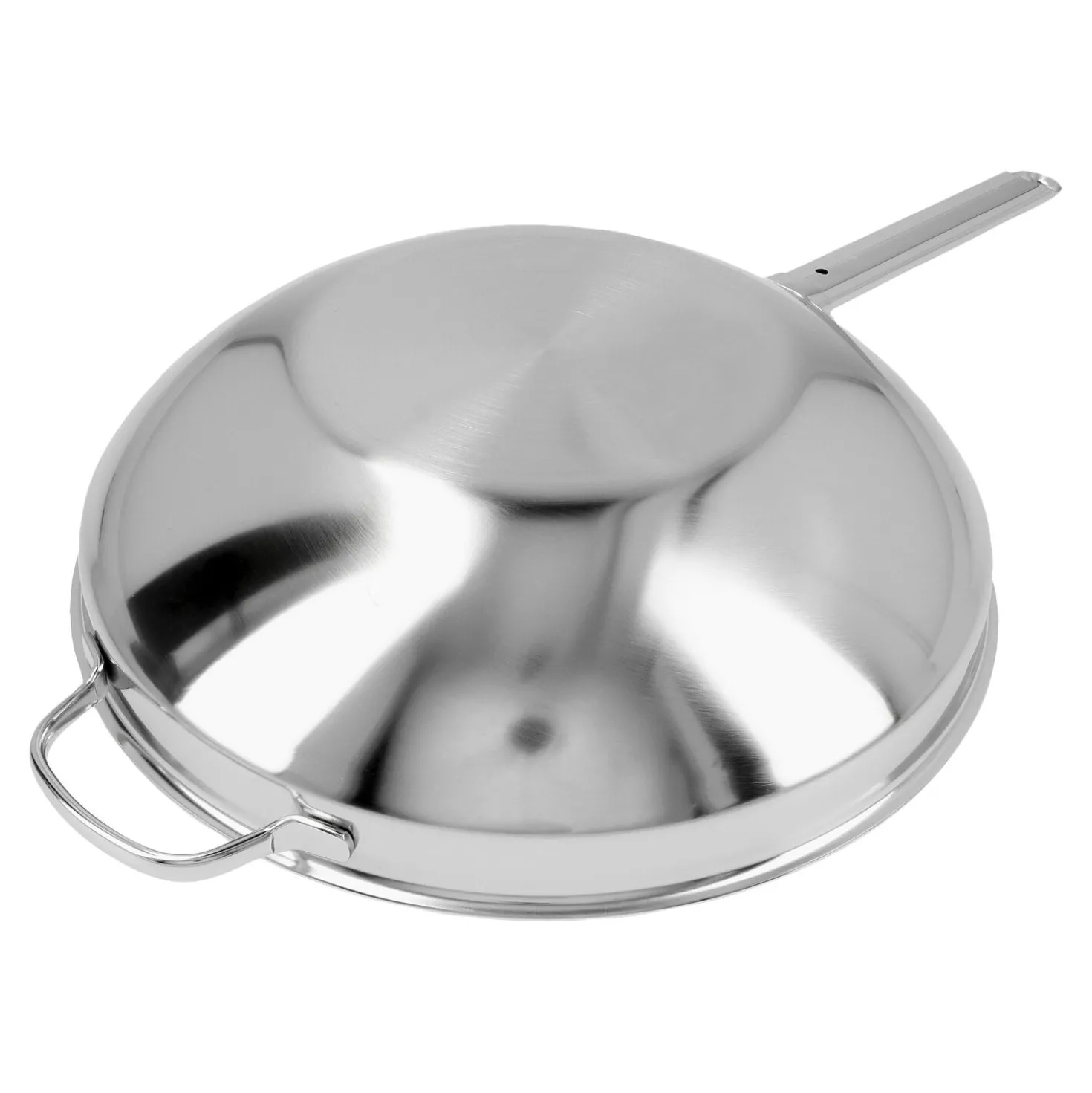 Wok flacher Boden 32 cm, 18/10 Edelstahl