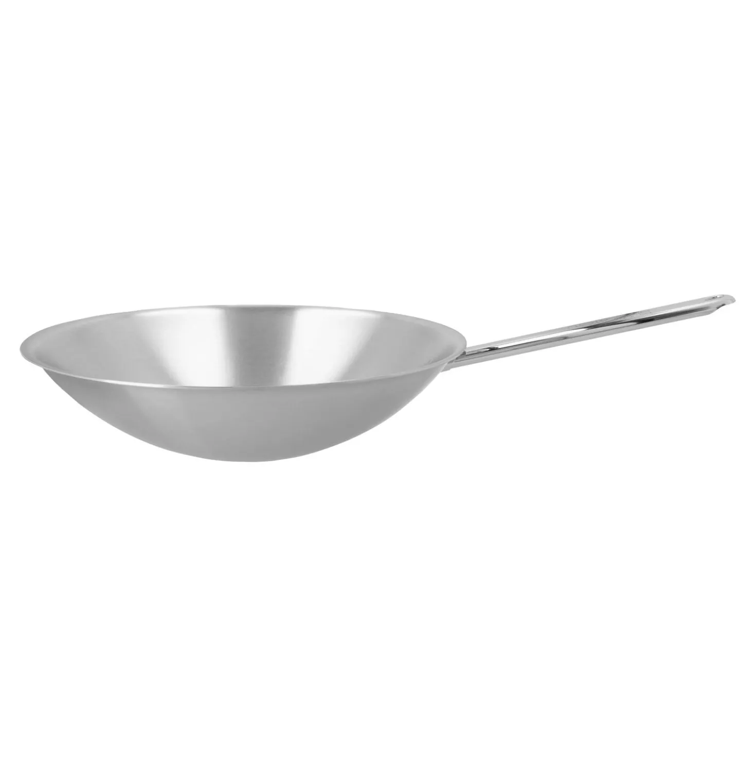 Wok runder Boden 36 cm, 18/10 Edelstahl