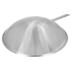 Wok runder Boden 36 cm, 18/10 Edelstahl